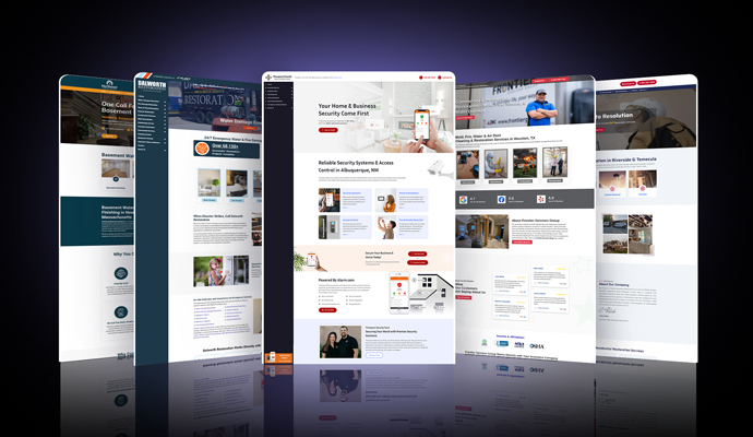 Collage of custom designed websites
